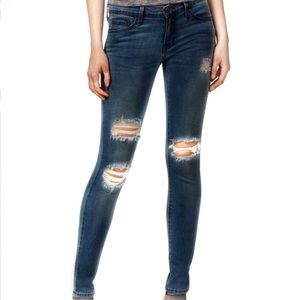 Flying Monkey Distressed 28 Stretch Skinny Blue Jeans